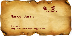 Maros Barna névjegykártya