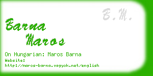 barna maros business card